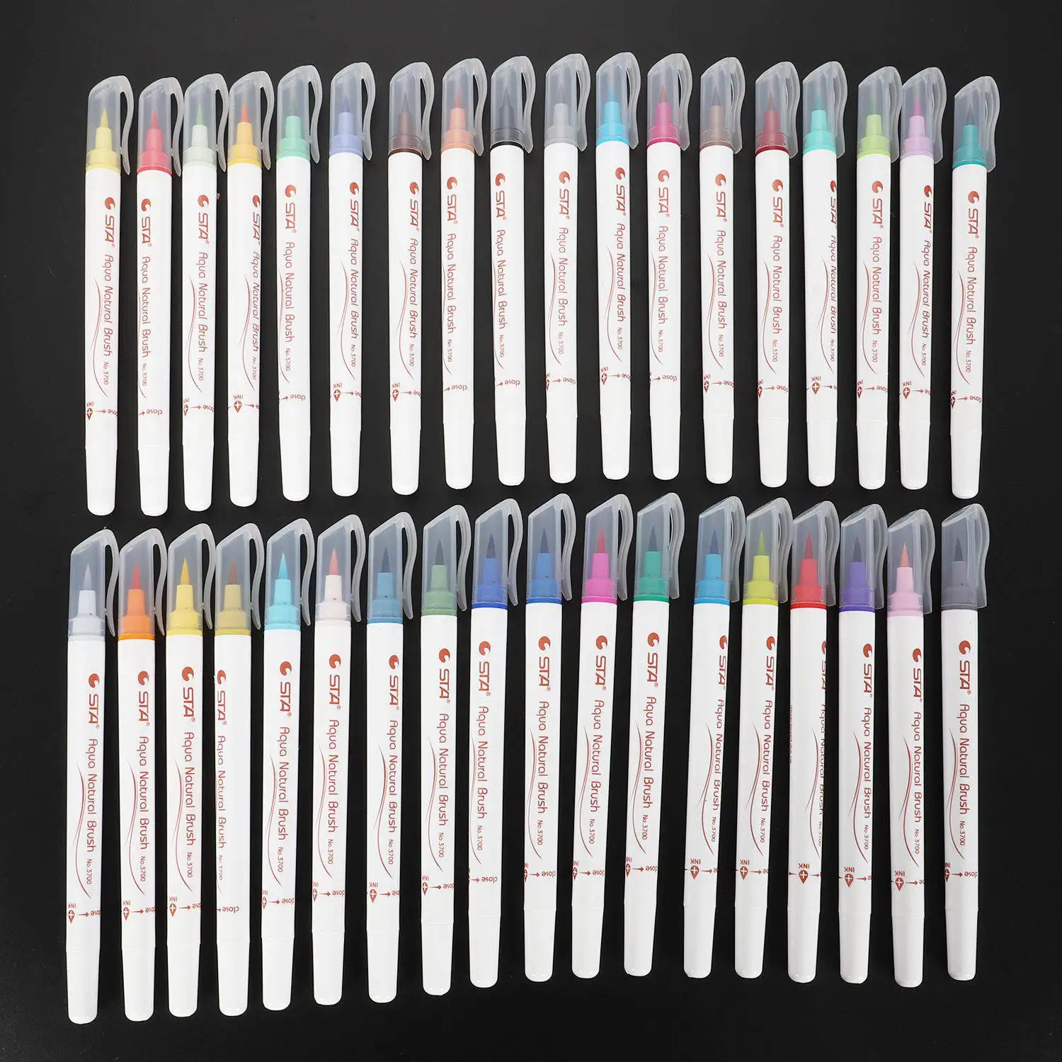 Горячая Распродажа STA 3700 в воде кисть Aquarelle ручка эскизный искусственный маркер, 36 шт. Цвет