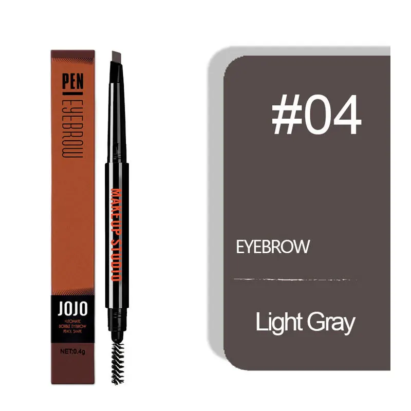 JOJO, 5 цветов, автоматическая форма, двойная головка, ручка для бровей, стойкая, черный, коричневый, карандаш для бровей, подводка для макияжа