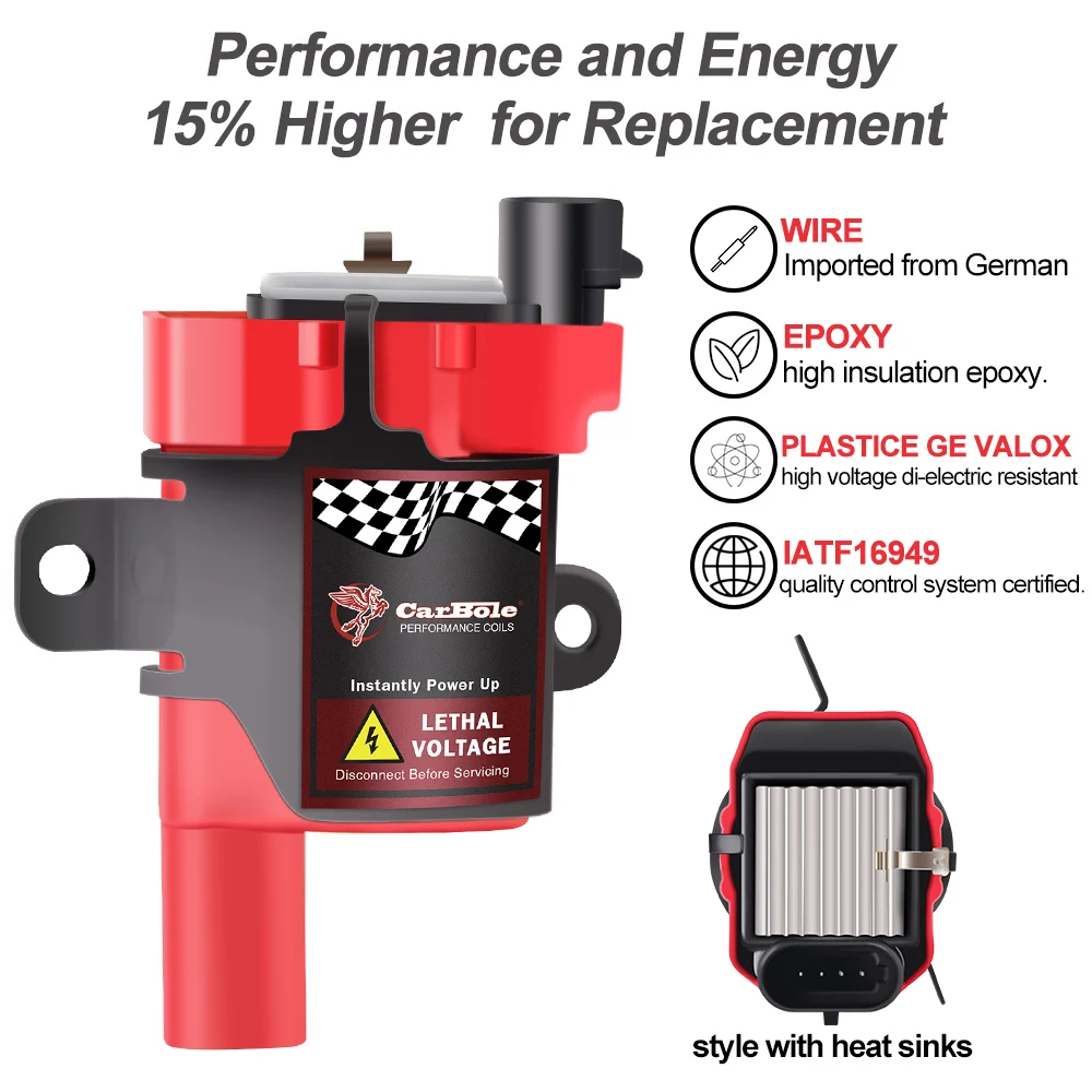 CarBole 8 шт. круглые UF262 катушки зажигания+ 6 шт. свечи зажигания провода для Chevrolet для GMC 5.3L 6.0L 4.8L C1251 UF-262