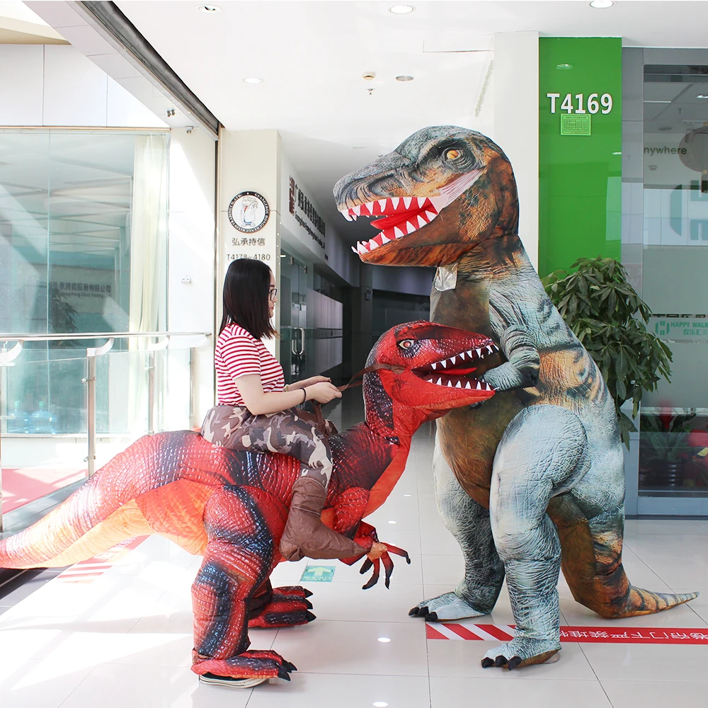 Новинка надувной костюм динозавра T Rex Парк Юрского периода динозавр косплей для