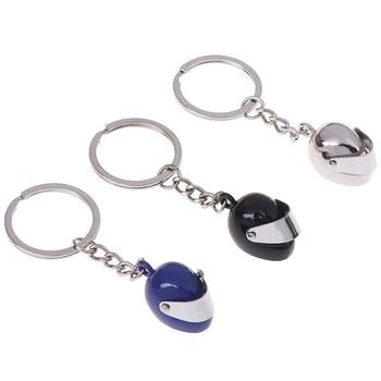

1 PC Motorcycle Helmet Shape Metal Key Chain Innovative Gift Emulational Safety Helmet Keyring Moto Crash Helmet Car Keychain