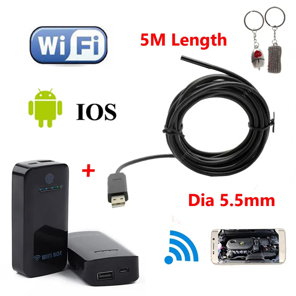 

Free shipping!5M 5.5mm 6LED Endoscope Waterproof Inspection Camera Micro USB For WIN7/XP/VISTA + WIFI BOX For IOS And Android