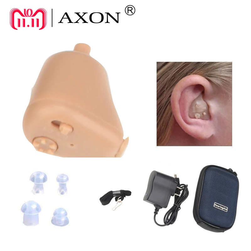 

AXON Hearing Aids Ear Aid Sounds Amplifier Mini Rechargeable In Ear Invisible K-88 Audiphone Hear Clear for the Elderly Deaf