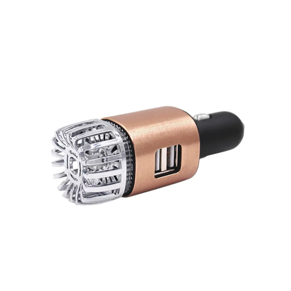 

2 in 1 Car Dual USB Fresh Air Ionic Purifier Oxygen Bar Ozone Ionizer Cleaner Car Accessories Car-Styling