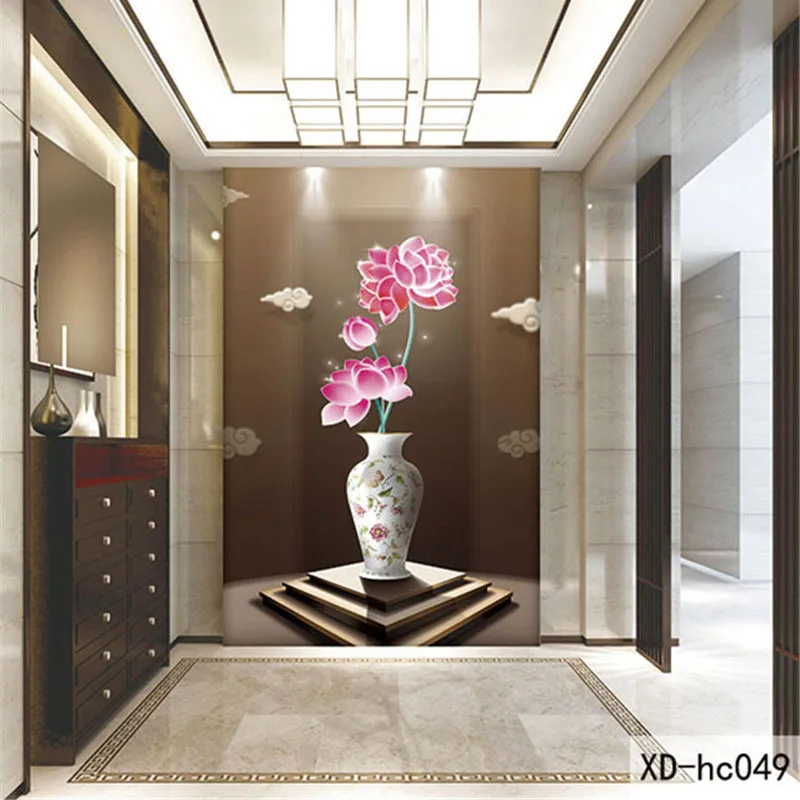 

Custom 3D Fabric Textile Wallcoverings For Walls Cloth Murals Matt Silk Entrance Hallway Corridor Flower china Cloud Washable