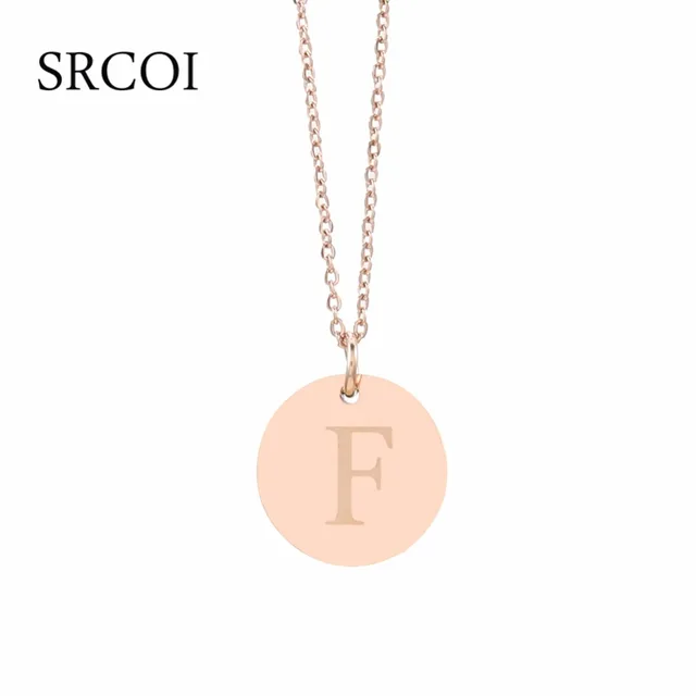 new ladies disc initial necklace gold personalized necklaces custom