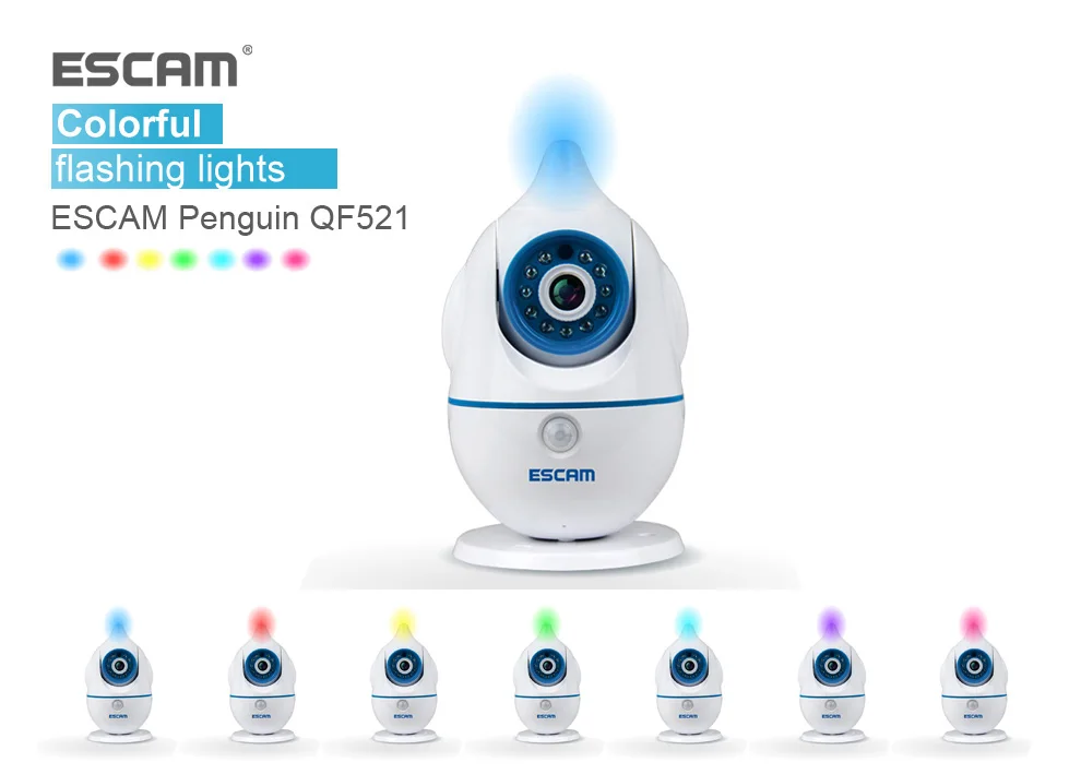 Escam Penguin QF521 720P Wireless IP Camera HD Alarm P2P Two Way Audio Wifi Camera Baby Monitor Surveillance Security Camera