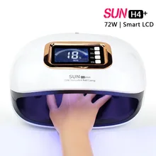 SUN H4 Plus 72 Вт УФ-лампа, светодиодный светильник для ногтей с двумя ручными лампами, Сушилка для ногтей с 36 светодиодный s Авто датчиком времени, дисплеем, маникюрный гель для отверждения ногтей
