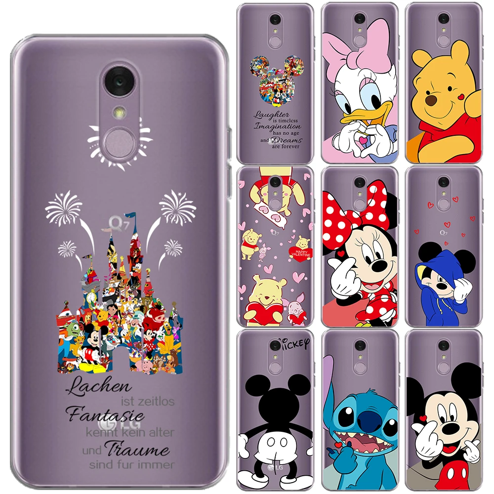 

Cute Cartoon Soft TPU Case For LG Q7 Minnie Mickey luxury Silicon Transparent Phone Back Cover For Coque LG Q7 Q 7 LGQ7