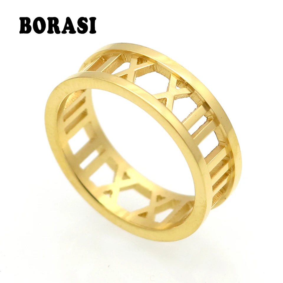 

Hot Sale Fashion Female Number Ring Punk Couple Rings Gold Color Ring For Women Stainless Steel Ring Brand Jewelry Wholesale