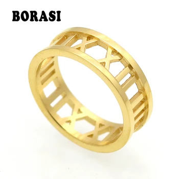 

Hot Sale Fashion Female Number Ring Punk Couple Rings Gold Color Ring For Women Stainless Steel Ring Brand Jewelry Wholesale