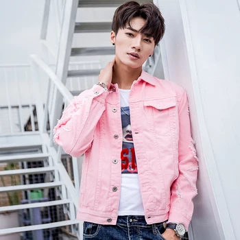 

2018 Fall Men's Jacket Slim Tide Casual Denim Jacket Men's Korean Denim Jacket