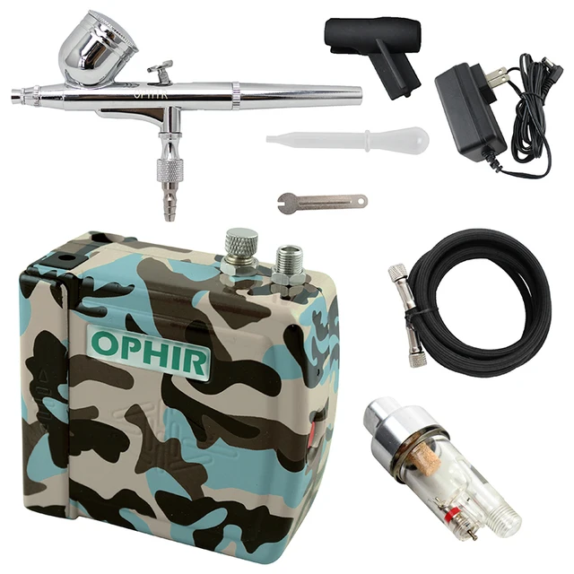 OPHIR Pro Cake Airbrush Kit with Compressor Dual Action Airbrush Set
