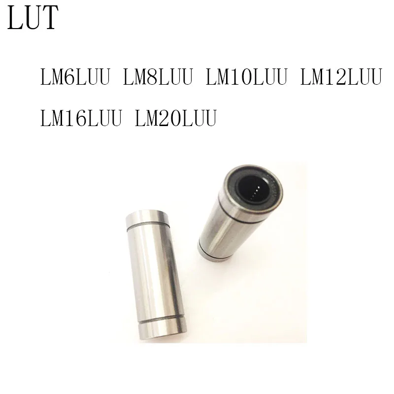 

2pcs LM6LUU LM8LUU LM10LUU LM12LUU LM16LUU LM20LUU 6mm 8mm Part Bush Bushing 3D Printers Parts Aluminum Accessories