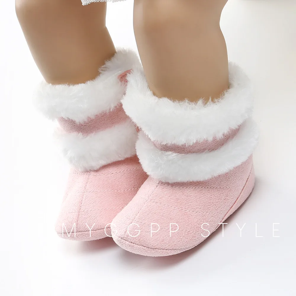 Теплые плюшевые мягкие зимние сапоги из хлопка для маленьких девочек 1-2 лет мягкая обувь для кроватки осенне-зимние ботинки bebek bot botas lofjes