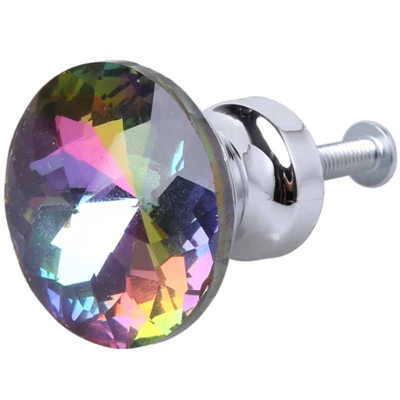 Multi-Цвет стеклянное украшение в виде алмаза ящик для шкафа ящик тянуть ручки