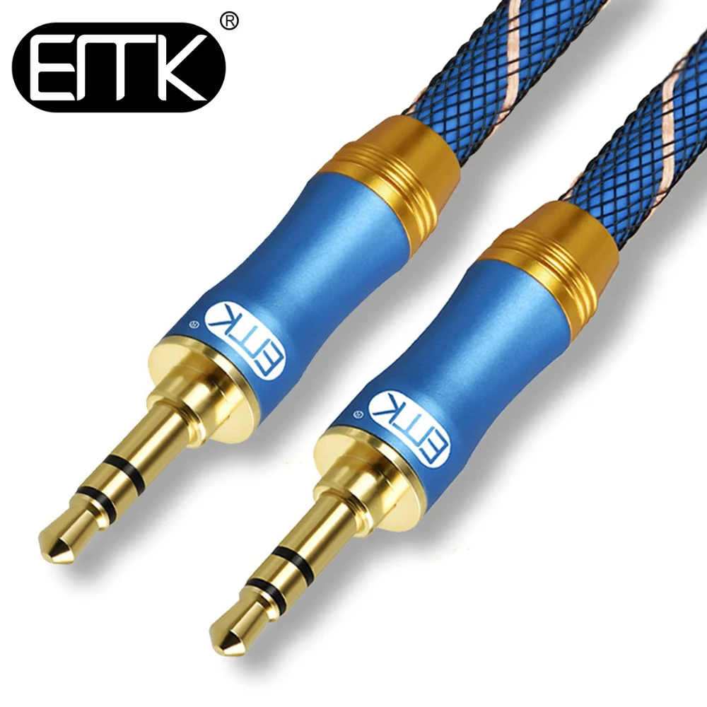 Blue 15cm Aux Stereo Audio Cable,EMK 3.5mm Nylon Braided Auxiliary Audio Cable