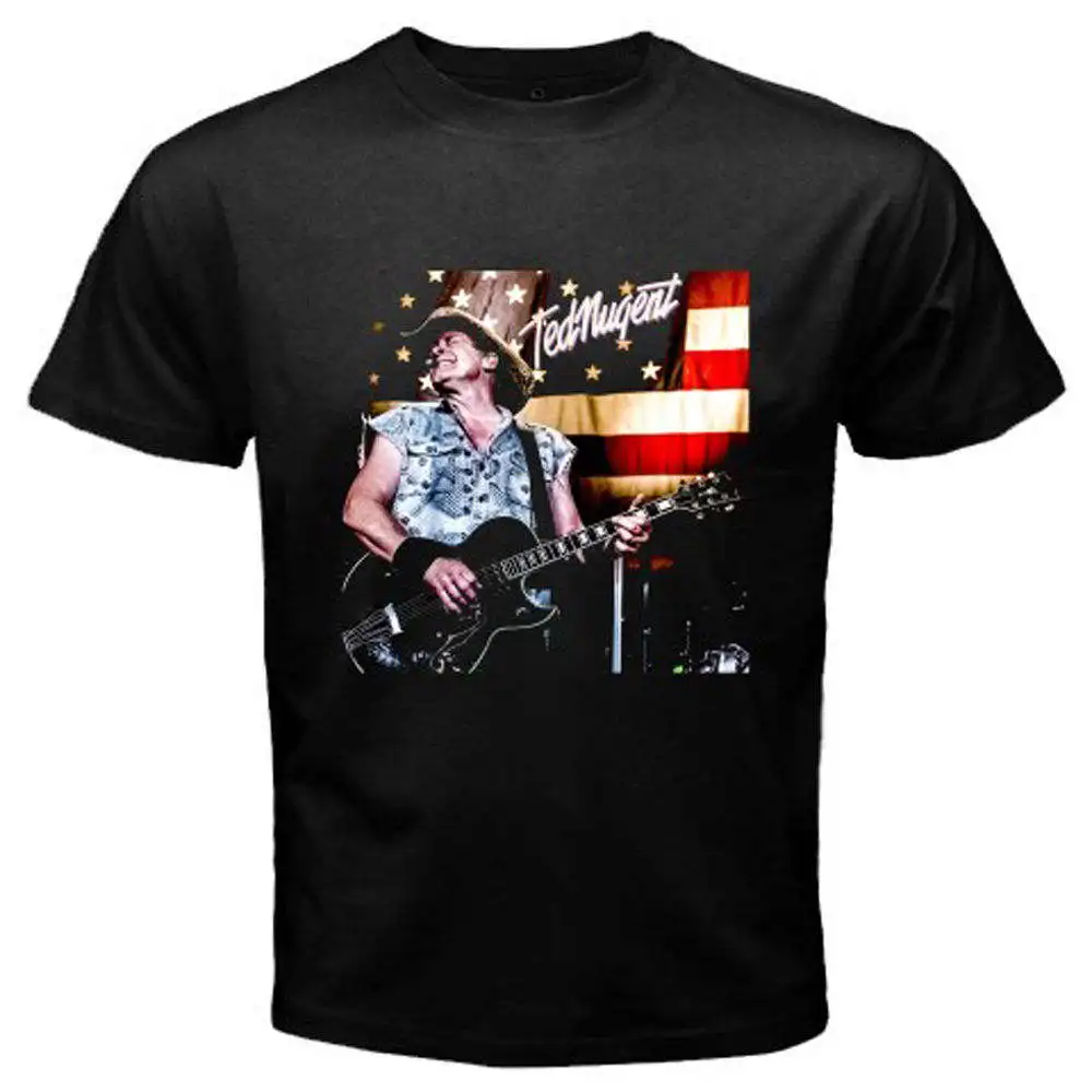 Новый Ted Nugent Тур 2017, гитарист, Мужская черная футболка, размер S до 3XL