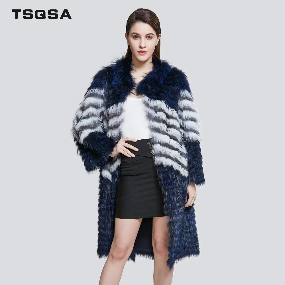 

TSQSA Can Be Customized Women Real Silver Fox Fur Coat Natural Fox Female Clothes Casual Warm New Lady Outerwear Coats TAC1817