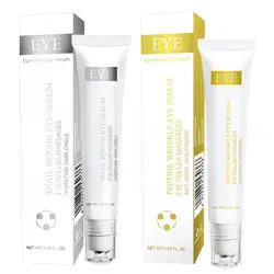 Модные пептид против старения глаз Сыворотки + Snail Repair Cream Anti-Wrinkle Темно кругом анти-отечность глаз кожи уход за WhiteningT9