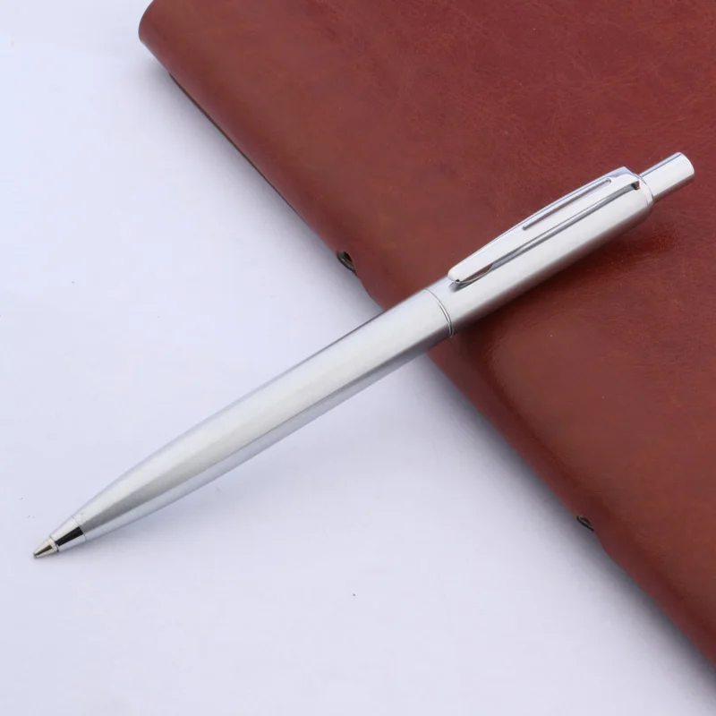Офисная Студенческая ручка из нержавеющей стали Серебряная штука пишущая шариковая ручка