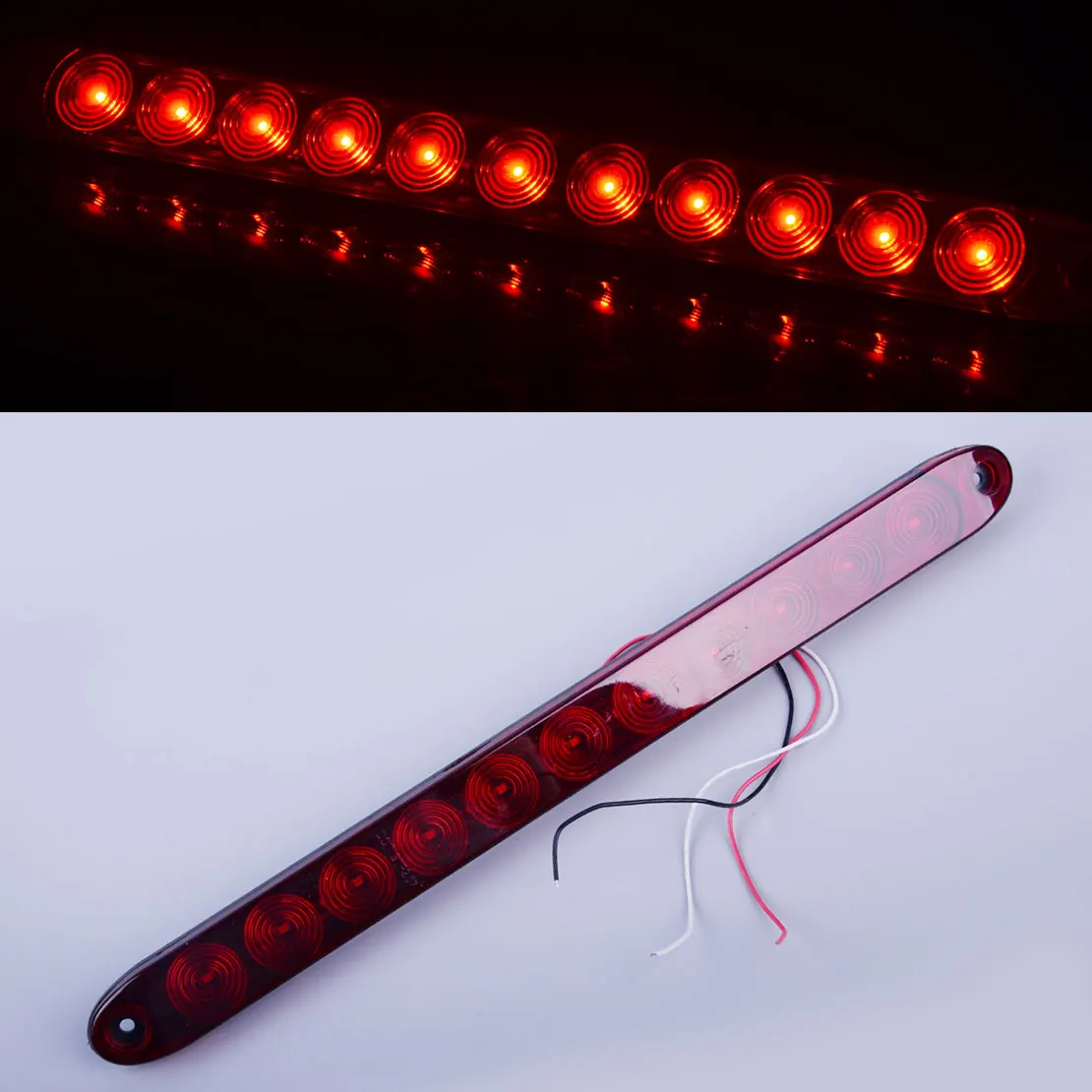 

DWCX 15" 11 LED Red Light Bar Waterproof Stop Turn Tail 3rd Brake Light Fit for Truck Trailer