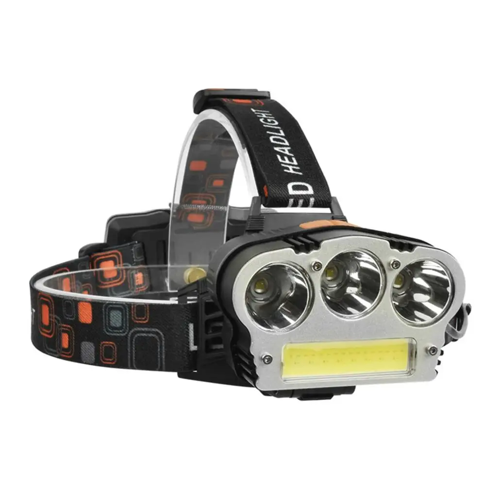 

T6+COB LED Headlight Lantern On A Cap USB Headlamp Fishing Lanterns 7 Gears LED Head Lamp 18650 Flashlight Head