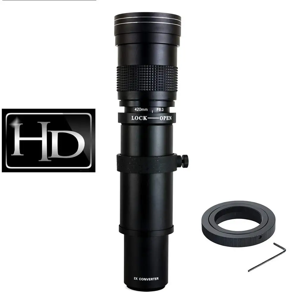 JINTU 420-800mm f/8,3 руководство телеобъектив для Nikon Камера D850 D810 D800 D750 D700 D610 D300 D3100 D3200 D3300 D3400 D7500