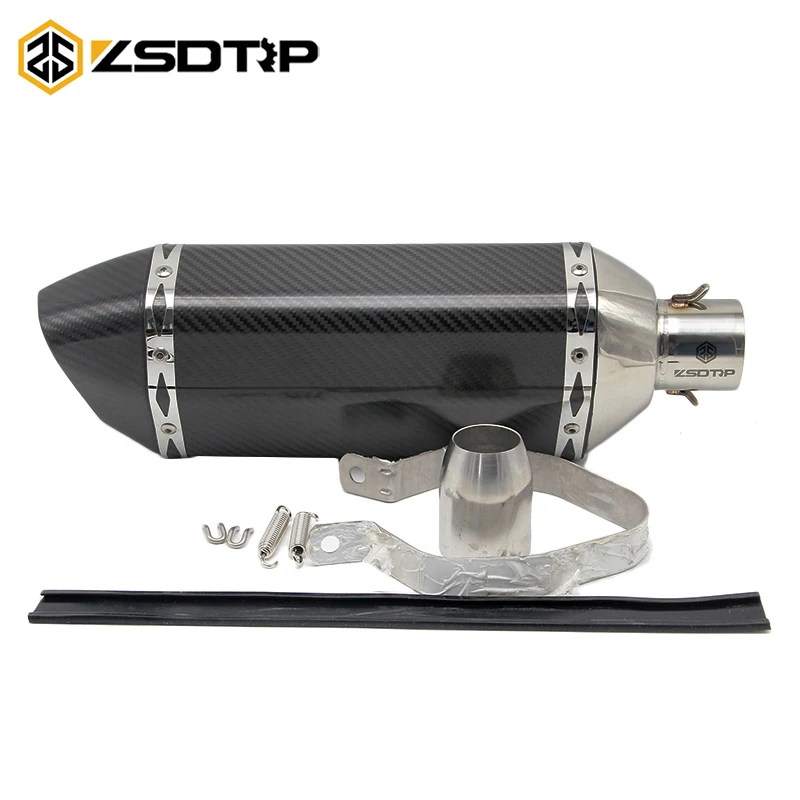 

ZSDTRP Full Carbon Fiber Motorcycle Exhaust Pipe Akrapovic Muffler Pipe with DB Killer DUKE EXC CBR YZF R1 R6 ER6N ER6R GSXR