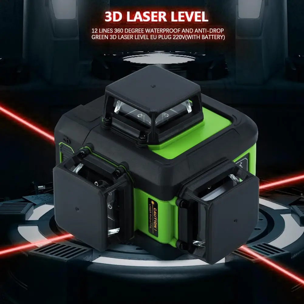 

Automatic Self Leveling 360 Degree Laser Level 12 Lines Waterproof Anti_drop Red Laser Level Construction Level Measuring Tool