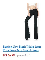 Джинсы Bootcut расклешенные джинсы женщина 2018 Демисезонный Стиль Push Up джинсы Femme узкие Для женщин черный, белый цвет джинсы Мода нижней