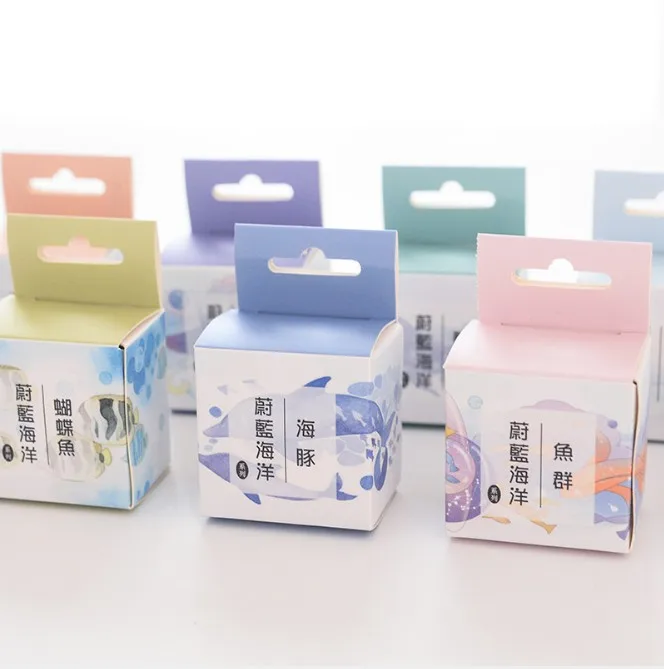 30 mm x 5 m  Whale and sea shell Washi Tape for DIY Gift Wrapping Scrapbooking and CraftSticky Adhesive Paper Masking Tape 5