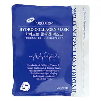 

PUREDERM Hydro Collagen Mask 25 Sheets Collagen Hydrating Mask Face Care Anti-aging Oil Control Whitening Mask Korea Facial Mask