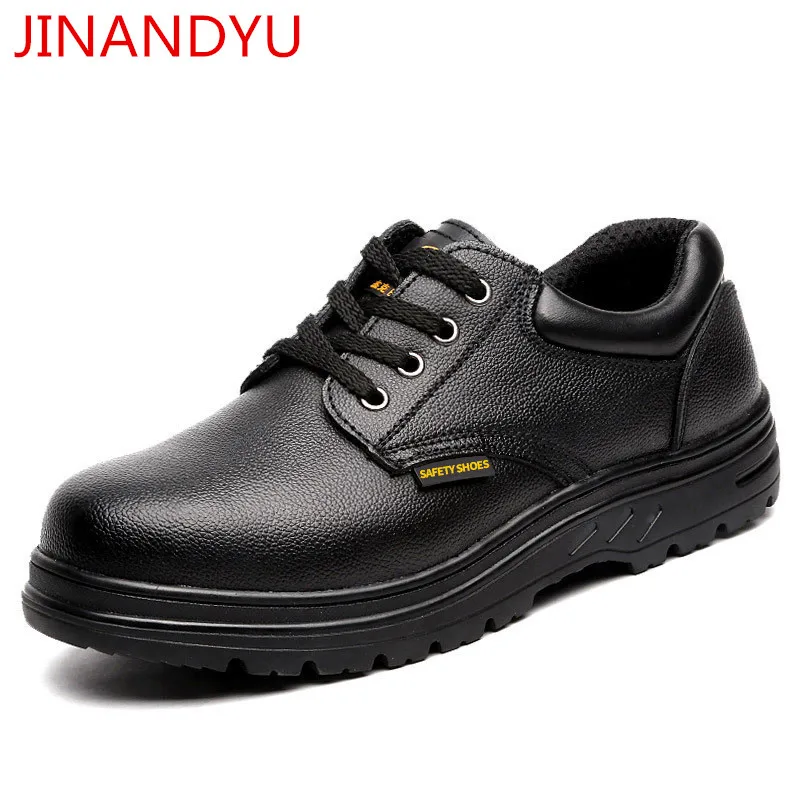

Black Genuine Leather Work Shoes Men Steel Toe Safety Shoes for Men Construction Safty Shoes Ankle Safety Boots Work Boots