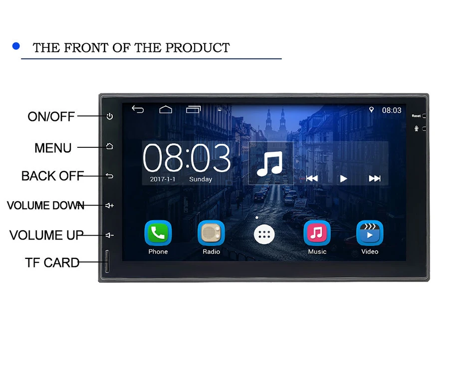 Sale TOPSOURCE 7023 Universal 7 inch 2din  2 din Car Radio gps Anroid Autoradi0 player with rds bluetooth  For VW NISSAN TOYOTA HONDA 7