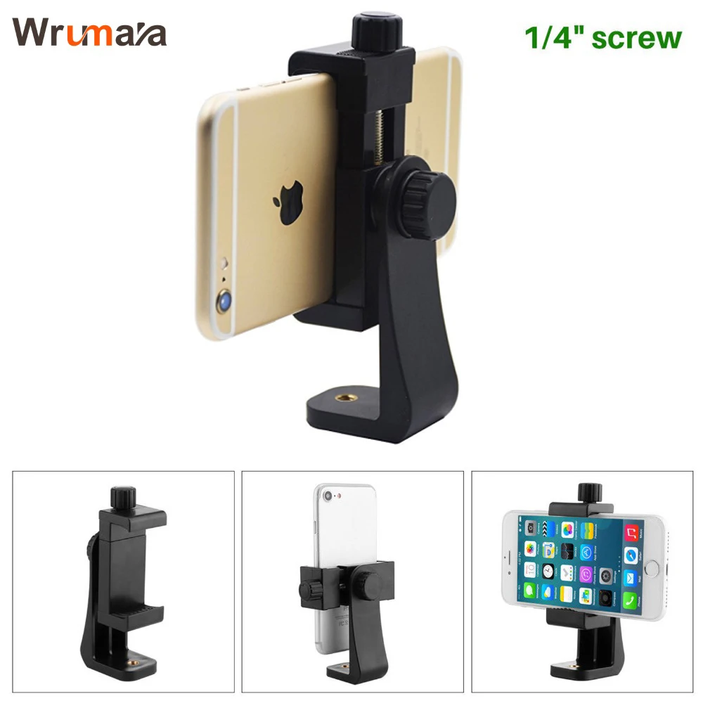 

JERX Tripod Mount/Cell Phone Clipper Vertical Bracket Smartphone Clip Holder 360 Adapter for iPhone 6 7 plus Meizu XiaoMi HuaWei