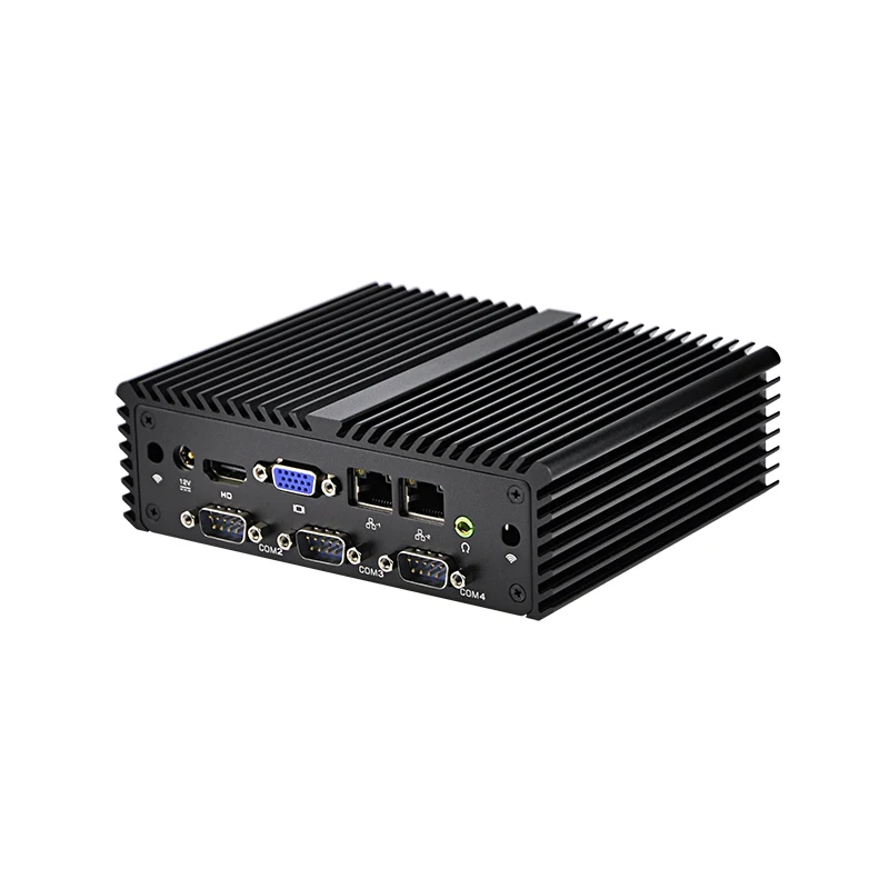 KANSUNG Intel Celeron J1900 Мини ПК 4 RS232 двойной гигабитный HTPC barebone Linux Windows 10 мини настольный ПК безвентиляторный мини ПК ТВ коробка