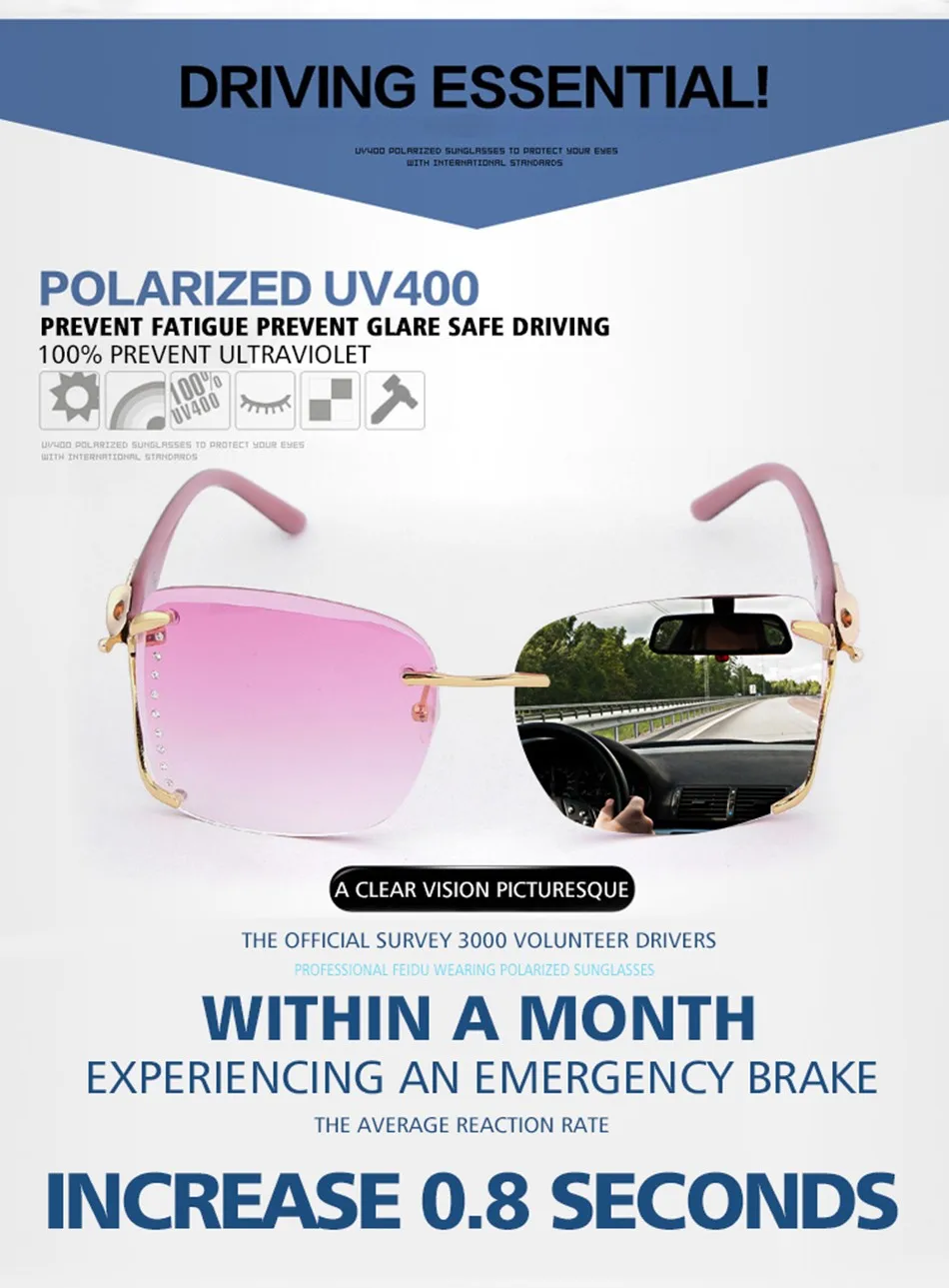 FEIDU Мода года Высокое качество со стразами в форме ромба Солнцезащитные очки для женщин Для женщин Брендовая Дизайнерская обувь Ретро фиолетовый оправы граненый
