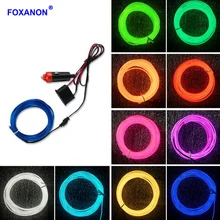 Foxanon di Illuminazione di Festa Flessibile Luce Del Tubo HA CONDOTTO La Striscia Impermeabile EL Filo del Cavo a Nastro Incandescenza Della Luce Al Neon Per Abbigliamento Auto Decorative(China)
