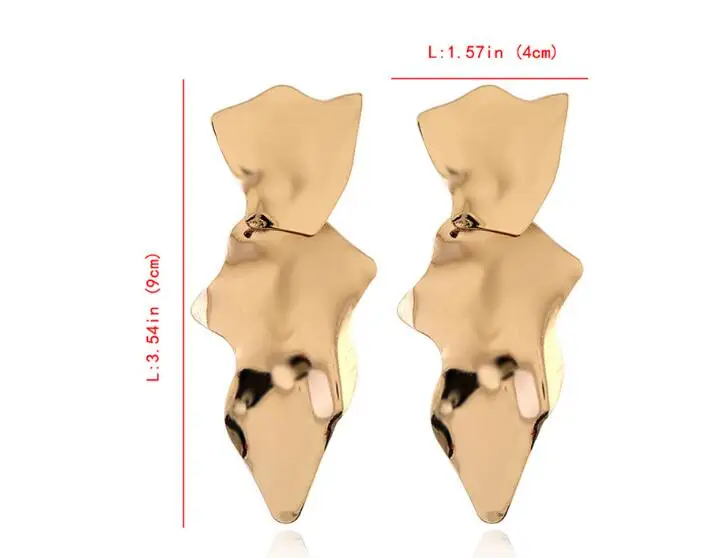 Необычные металлические геометрические серьги для женщин, серьги из сплава, большие современные серьги, Винтажные Ювелирные изделия, вечерние аксессуары