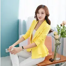 Новинка, модные женские блейзеры и куртки с длинным рукавом, приталенный Блейзер с оборками, короткий Блейзер, Дизайнерская верхняя одежда и пальто ярких цветов