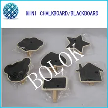 100PCS/Lot mini chalkboard with peg, heart, cloud, house shapes, 5 kind choose, wooden blackboard, DIY  blackboard