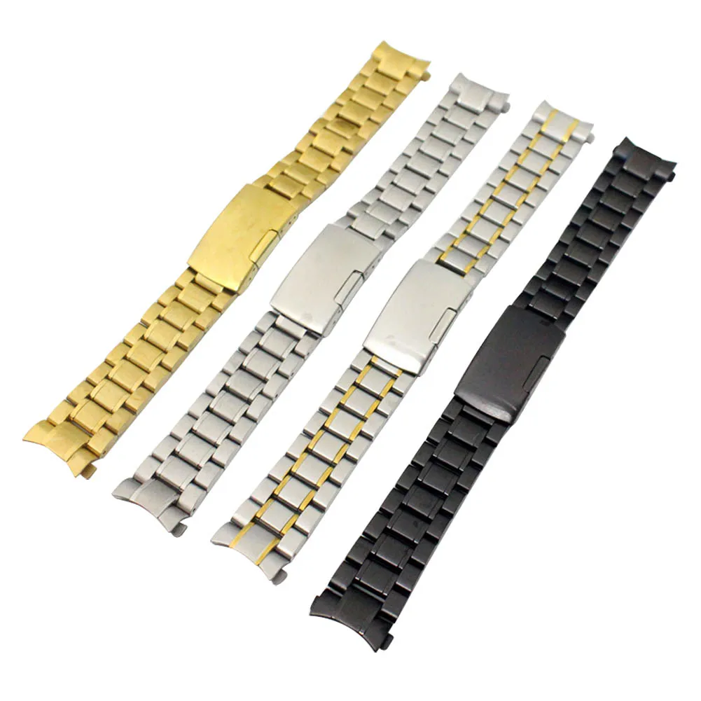 

18/19/20/22mm Men Watchband Stainless Steel Solid Links Arc Degree Watch Strap Bracelet JL