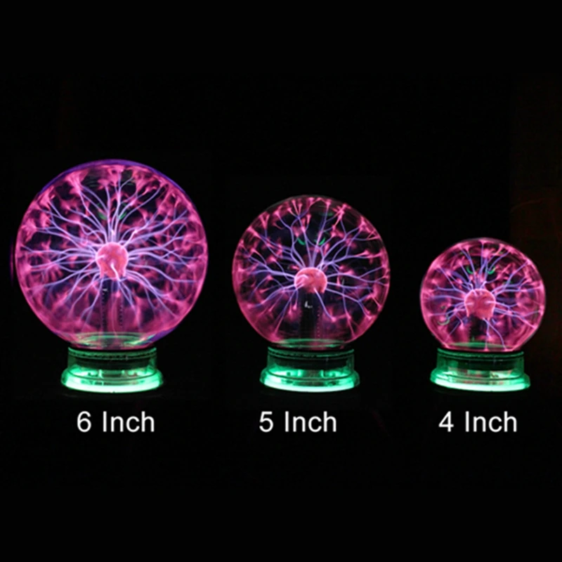 novedosa luz de bola de plasma magico de cristal 4 5 6 pulgadas luces de mesa luz de noche esfera regalo para ninos lampara de noche de plasma