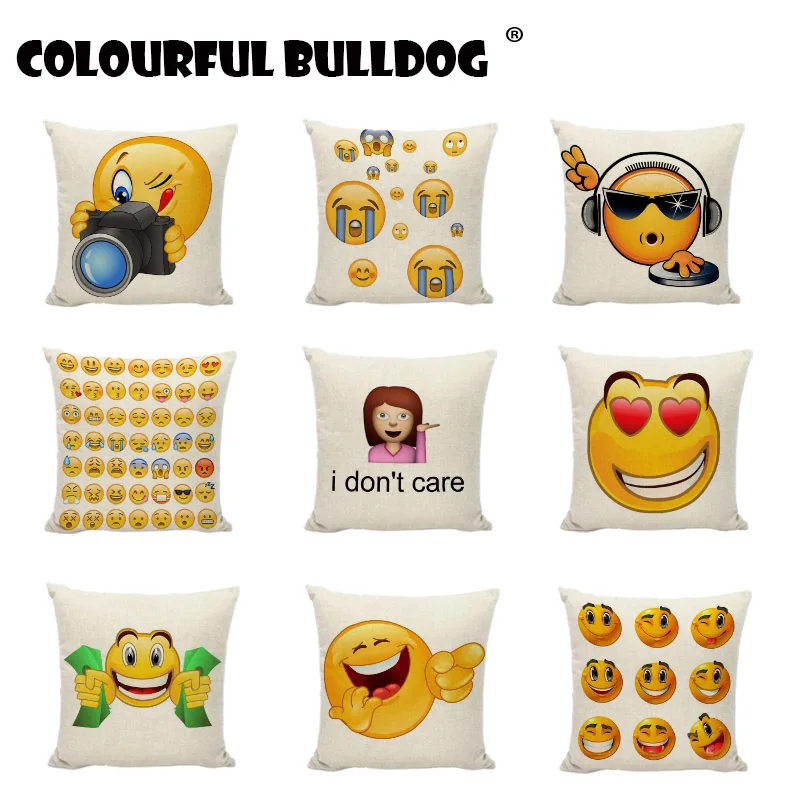 Buy Fashionable New Emoji Cushion Covers Various
