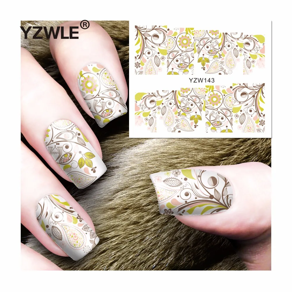 

YZWLE 1 Sheet DIY Decals Nails Art Water Transfer Printing Stickers Accessories For Manicure Salon (YZW-143)