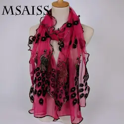Msaiss 190*40 см великолепный кружева шарф Роскошные Брендовые женские Шарфы для женщин Для Женщин Шаль Высокое качество печати хиджаб