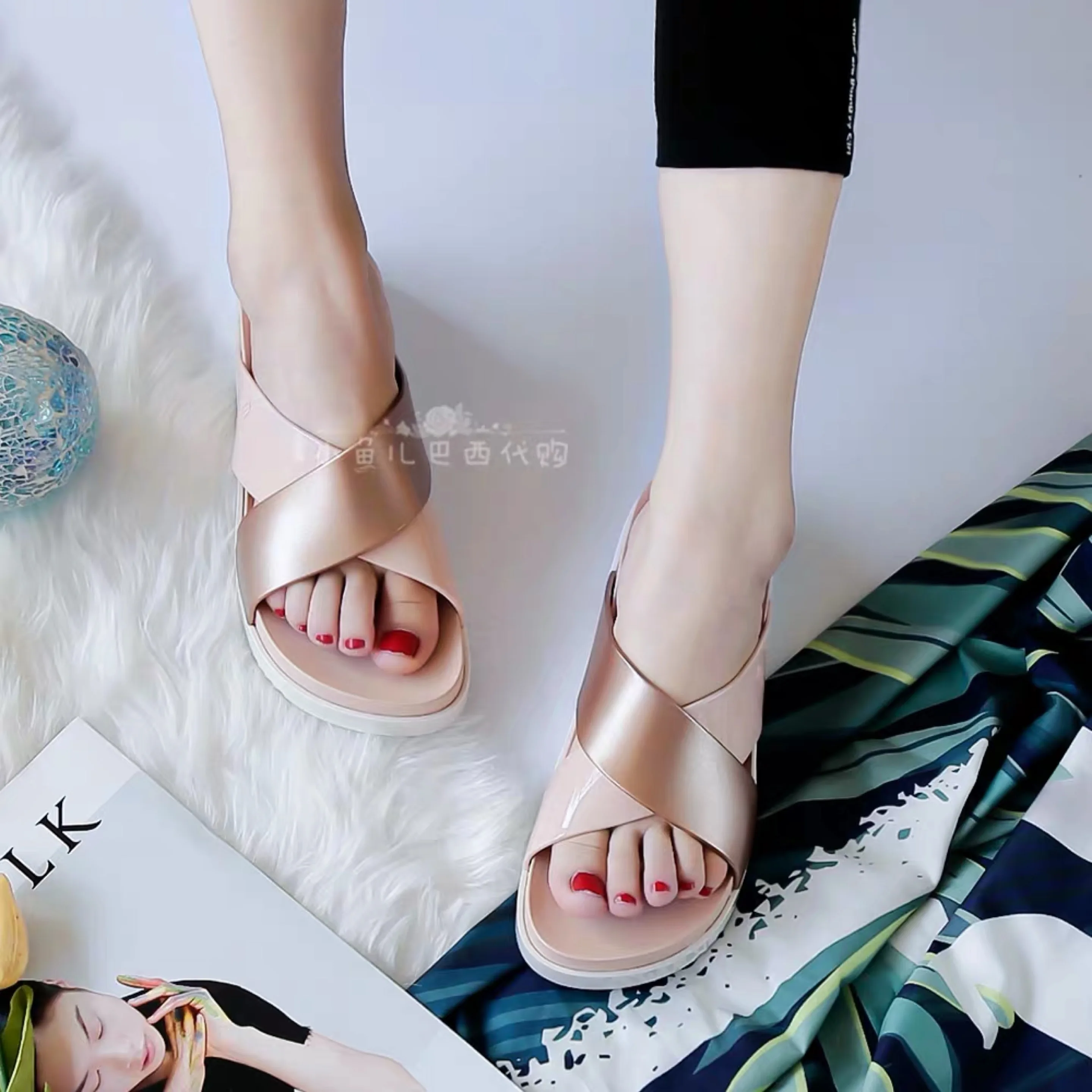 Melissa Comic/Вьетнамки; коллекция года; женские сандалии на плоской подошве; Брендовая женская прозрачная обувь Melissa; женские прозрачные сандалии; женская прозрачная обувь