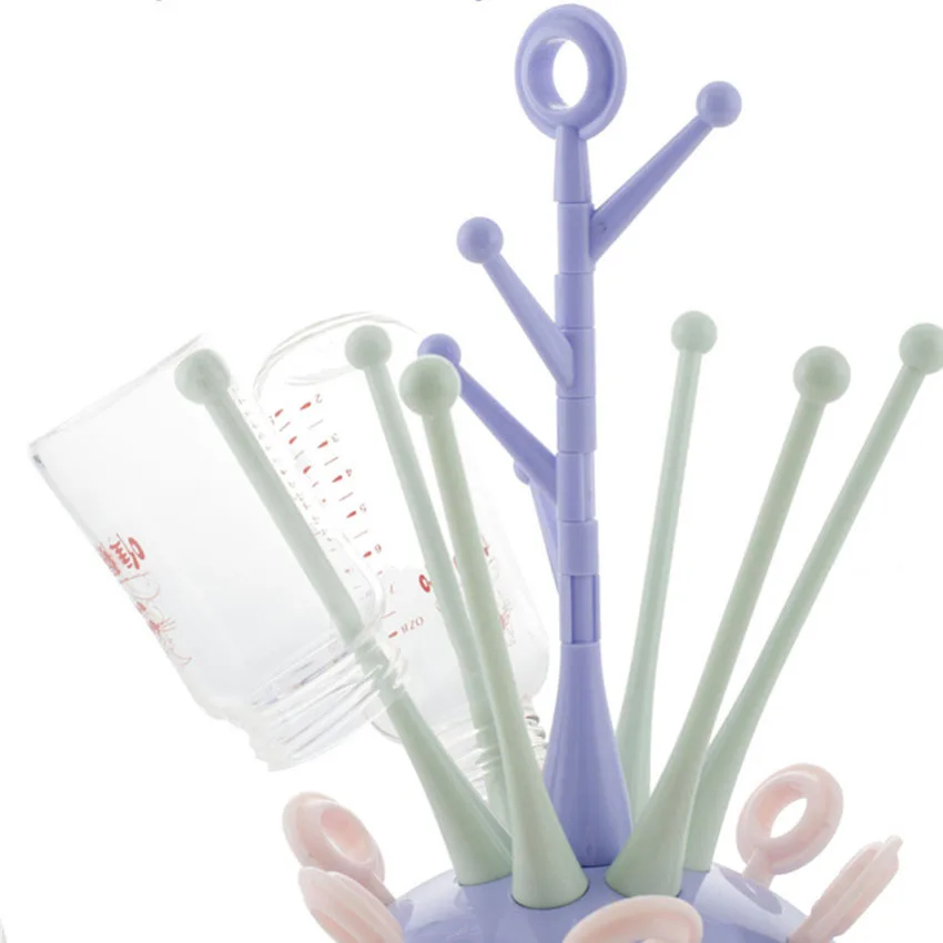 3Colors New Safe Baby Bottle Drying Racks Infant Feeding Shelf PP+ABS Healthy Bottle Drainer Pacifier Holder Baby Bottle Dryer11