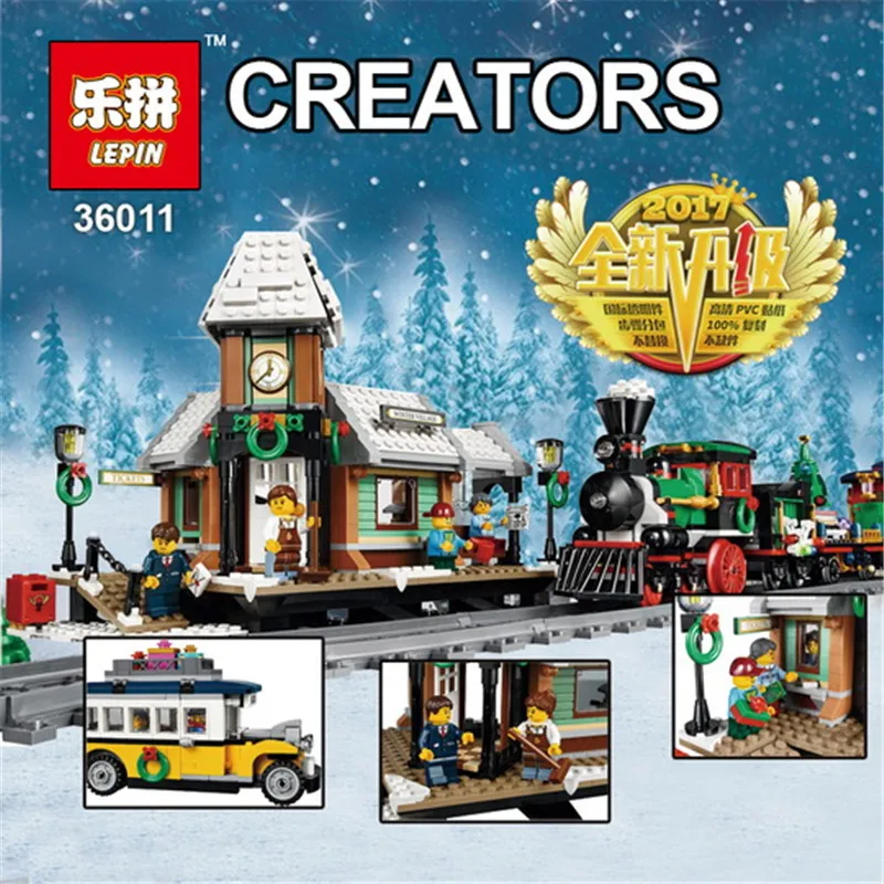 

Lepin 36011 Genuine Creative Series The Winter Village 1010Pcs Set Building Blocks Bricks DIY Model 10259 Educational Toys gifts